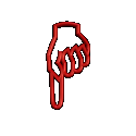 Animated spinning red neon finger pointing down