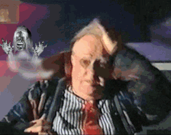 Moving picture of man pounding his head it shake the ghosts out