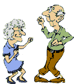 Animated old couple dancing