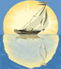 Animated sailboat at sunset