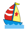 Artsy cartoon sailboat animation