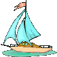 Animated sailboat sailing in the wind gif image