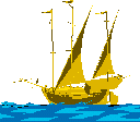 Animated sailboat on the ocean