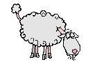 Clip art image of a sheep eating