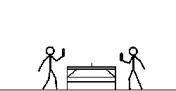 Animated stick men ping pong players