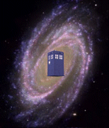 Moving animated Tardis in space