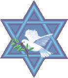 Shield of David with a dove carrying an olive branch