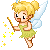 Tiny animated fairy waving her magic wand in the air