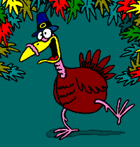 Animated turkey doing a silly dance