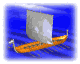 Small animated Viking ship