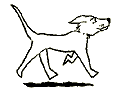 Line drawing clip art animation of dog running